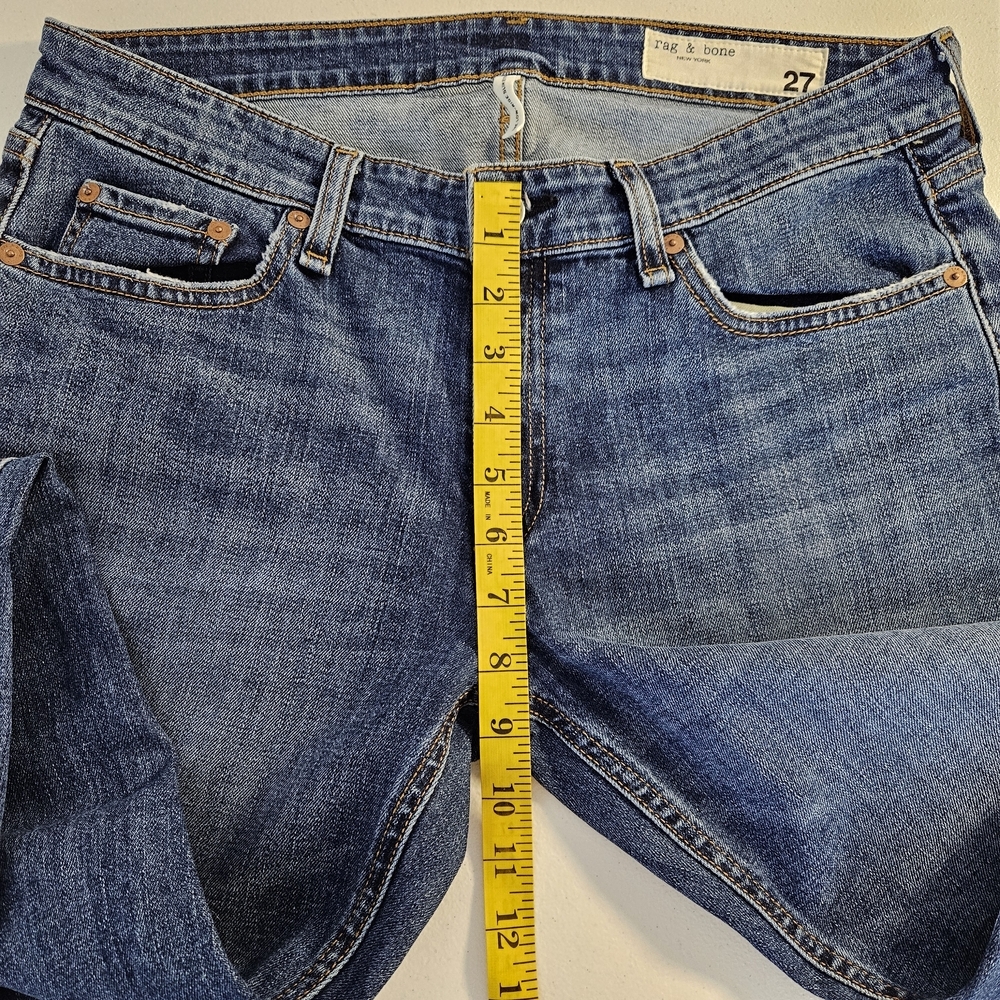 Rag & Bone Dre Low Rise Slim Boyfriend Cropped Jeans Julienne Wash 27 - Picture 10 of 13